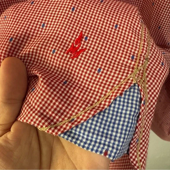 StockerpointMen's red white Button Down Shirt xxl German